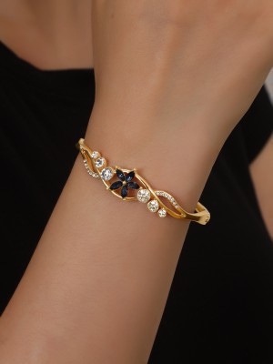 Shining Diva Metal Cubic Zirconia, Crystal Gold-plated Bracelet