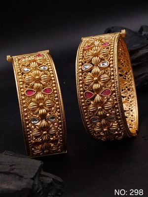 aarnaa Alloy Gold-plated Bangle Set(Pack of 2)