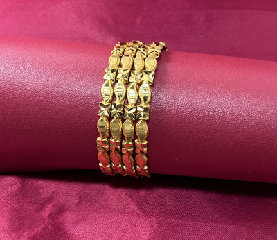 maa sitala store Brass Gold-plated Bangle Set(Pack of 4)