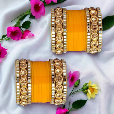 HouseOfCommon Plastic Beads, Zircon Bangle Set(Pack of 2)