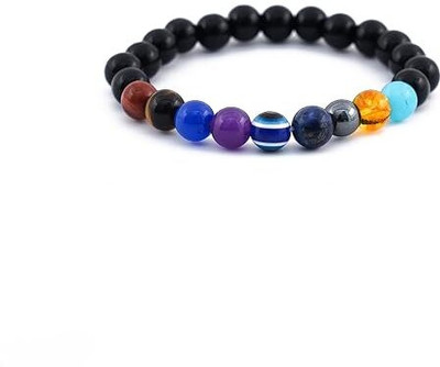 VIBESLE Stone, Lava, Evil Eye, 7 Chakra Beads, Crystal Charm Bracelet