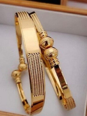 UNIQUE IMITATION Brass Gold-plated Kada(Pack of 2)