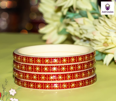 Anshi Creations Plastic Gold-plated Bangle Set(Pack of 4)