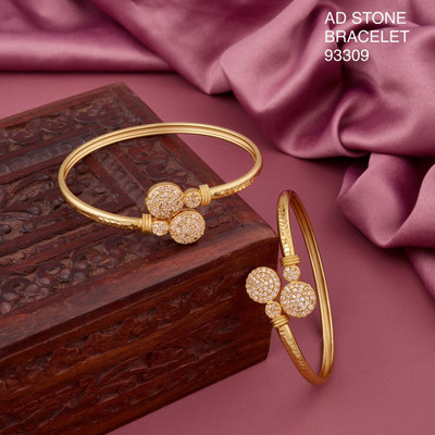 topshop Brass Cubic Zirconia, Diamond Gold-plated Kada