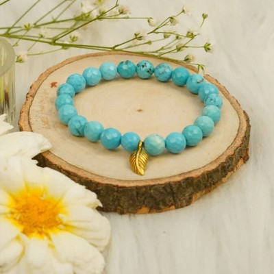 Calminds Turquoise Crystal Charm Bracelet