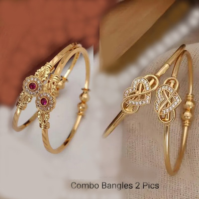 brado jewellery Brass Diamond Brass Bangle(Pack of 4)