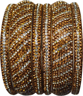 StyleNine Brass Cubic Zirconia Bangle Set(Pack of 6)