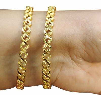 Jewels Kafe Brass Gold-plated Bangle Set(Pack of 2)