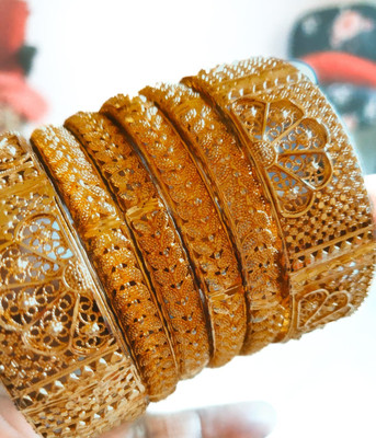 YahwehNissiYNBB Copper Gold-plated Bangle Set(Pack of 6)