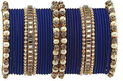 DONERIA Metal Pearl Bangle Set(Pack of 34)