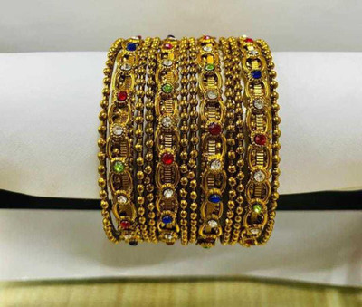 DONERIA Metal Zircon Bangle Set(Pack of 12)