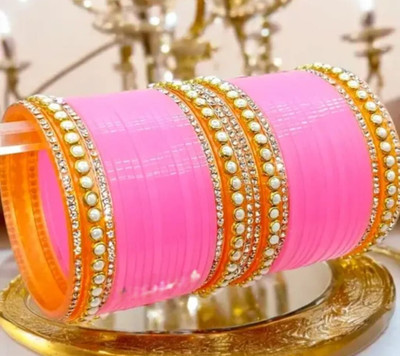 TSSupplier Plastic Cubic Zirconia Bangle Set(Pack of 2)