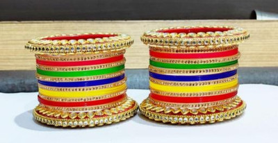 SHOPNADE Plastic Zircon Bangle Set(Pack of 2)