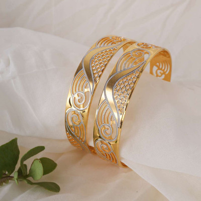 CYGNI Brass Gold-plated Bangle(Pack of 2)