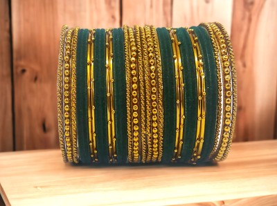 Anahat collection Metal, Fabric Gold-plated Bangle Set(Pack of 10)