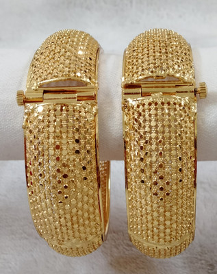 HouseOfCommon Brass Gold-plated Bangle(Pack of 2)