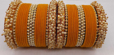 CHURA KING Alloy Pearl Bangle Set(Pack of 38)