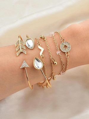 Dressberry Alloy Cubic Zirconia Gold-plated Cuff(Pack of 6)