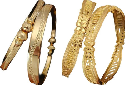 NirjaFAshion Brass Gold-plated Bracelet(Pack of 2)