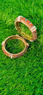 Xtrashine Metal Gold-plated Bangle Set(Pack of 2)