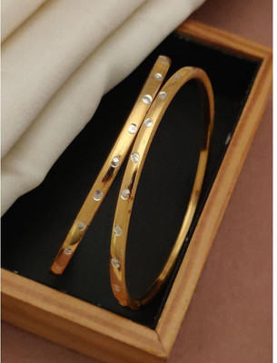 arches Copper Gold-plated Bangle Set(Pack of 2)