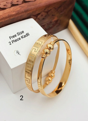 Queenzart Brass Kada(Pack of 2)