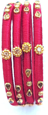 VNHANDICRAFTS Stone, Fabric, Dori Bangle Set(Pack of 4)