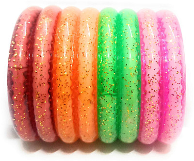 KB Corner Plastic Bangle Set(Pack of 8)