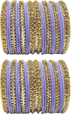 Chrishan Fabric Gold-plated Bangle Set(Pack of 2)