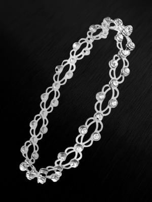 RKB SALES Alloy Cubic Zirconia Silver Bracelet