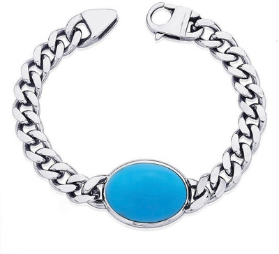 KUNDLI GEMS Stone Turquoise Silver Bracelet