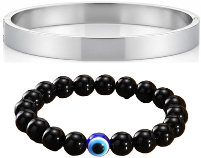 IKONKARR Stone, Evil Eye, Stainless Steel Bracelet(Pack of 2)