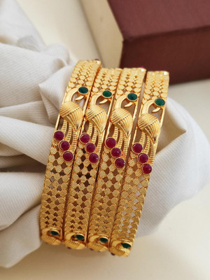 rahul Brass Gold-plated Bangle Set(Pack of 4)