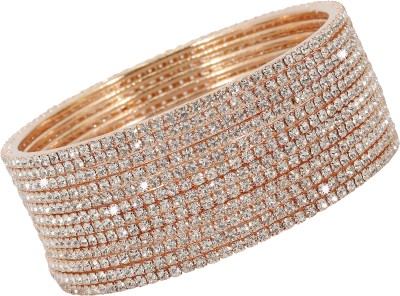 Zulka Get Your Traditions Metal Zircon Gold-plated Bangle(Pack of 12)