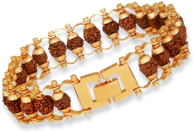 thegmart Brass, Rudraksha Gold-plated, Brass Bracelet