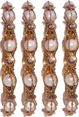 ishika Metal Beads, Pearl Gold-plated Kada(Pack of 4)