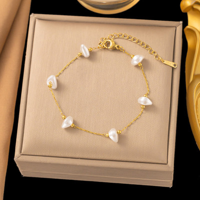 MYKI Stainless Steel Gold-plated Charm Bracelet