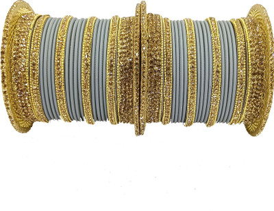 Royal Bangles Metal Zircon Bangle Set(Pack of 36)