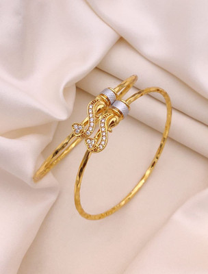 Shreeji imitation Alloy Cubic Zirconia Gold-plated Bangle Set(Pack of 2)