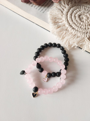 Icandies Stone, Crystal, Glass Beads, Crystal Bracelet(Pack of 2)