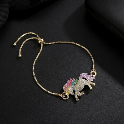 MYKI Stainless Steel Cubic Zirconia Gold-plated Bracelet