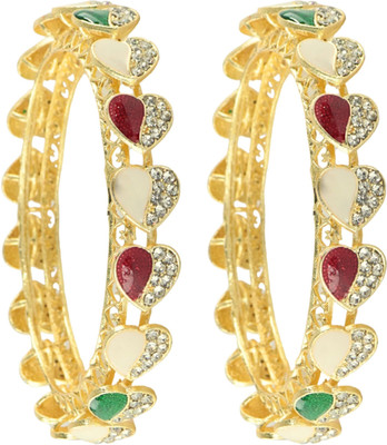 NMII Metal Zircon Gold-plated Kada(Pack of 2)