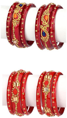 1st Time Stone Enamel Bangle Set(Pack of 10)