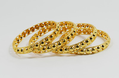 SATTIK Brass Gold-plated Bangle Set(Pack of 4)