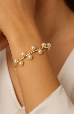 JeWell Metal, Stone Pearl Gold-plated Bracelet
