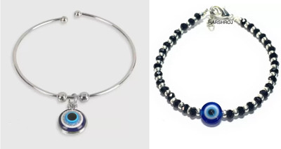 ZuriKrisha Alloy Beads Sterling Silver Bracelet Set(Pack of 2)