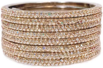 Shiv Brass Crystal Bangle Set(Pack of 8)