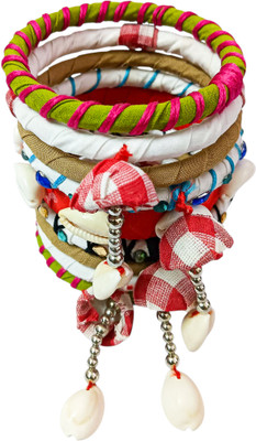 Soundarya boutique Fabric Bangle Set(Pack of 9)