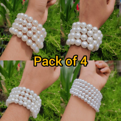 Jamira Alloy Pearl Bangle Set(Pack of 4)