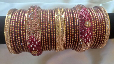 devanya crafts Plastic Zircon Bangle Set(Pack of 10)